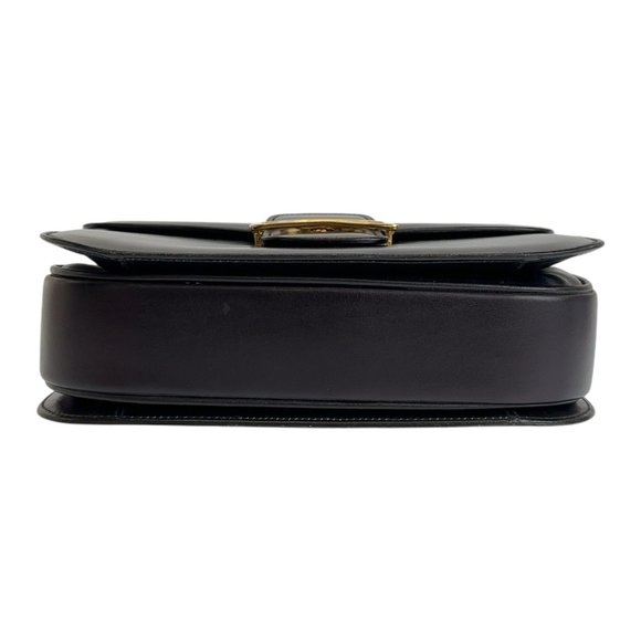 CELINE Vintage Black Gold Leather Shoulder Bag with Carriage Hardware - Picture 9 of 10